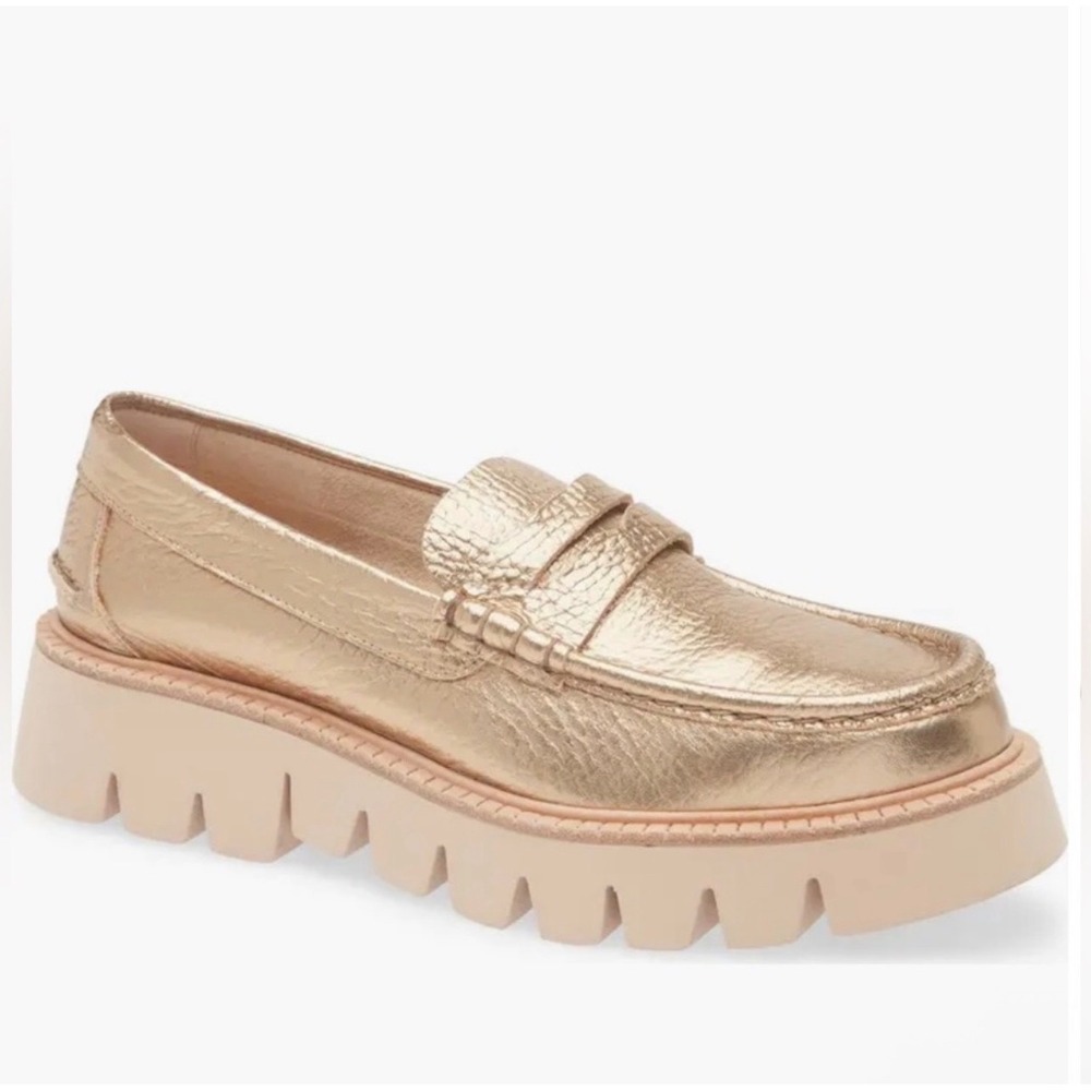 New Pedro Garcia Sebas Lug Penny Loafer in Gold 39.5 / US 9.5